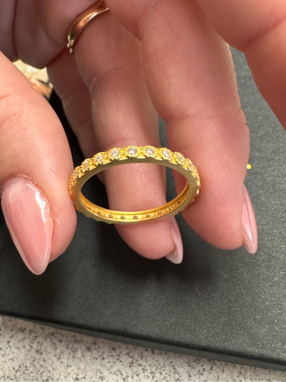 Freida Rothman Matte Gold Stacking Ring